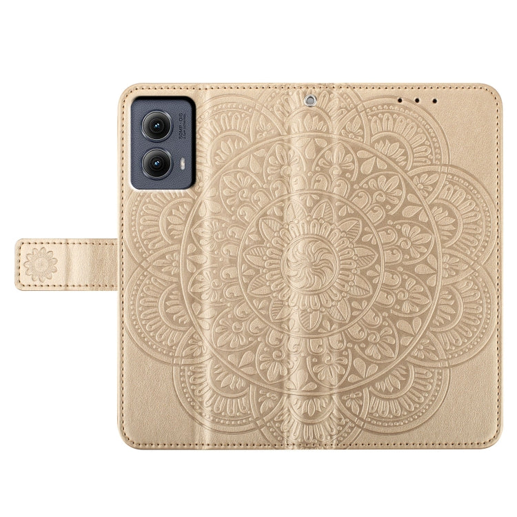 For Motorola Edge 2024 Flower Embossed Leather Phone Case(Gold)