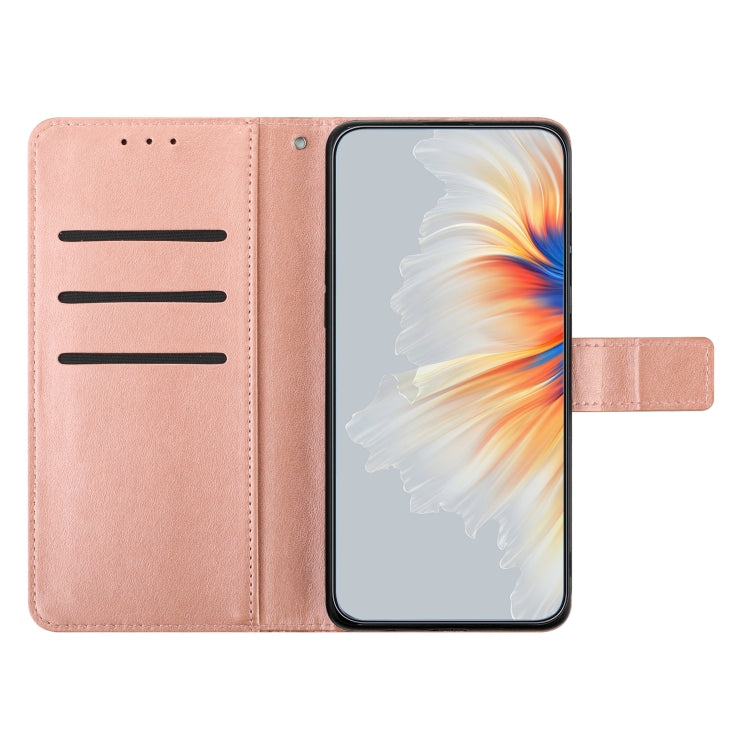 For Motorola Edge 2024 Flower Embossed Leather Phone Case(Rose Gold)