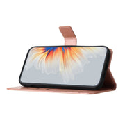 For Motorola Edge 2024 Flower Embossed Leather Phone Case(Rose Gold)