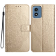 For Motorola Moto G Play 2024 Flower Embossed Leather Phone Case(Gold) - Motorola Cases by PMC Jewellery | Online Shopping South Africa | PMC Jewellery | Buy Now Pay Later Mobicred