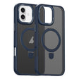 For iPhone 16 Plus Skin Feel MagSafe Magnetic Holder Phone Case(Dark Blue) - iPhone 16 Plus Cases by PMC TechLife | Online Shopping South Africa | PMC TechLife | Buy Now Pay Later Mobicred