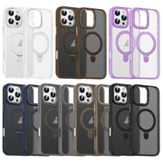 For iPhone 16 Skin Feel MagSafe Magnetic Holder Phone Case(Bronze Gold)