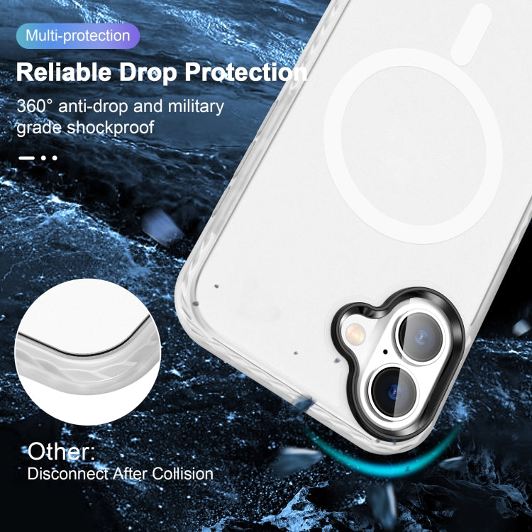 For iPhone 16 Plus Frosted Skin Feel MagSafe Transparent Phone Case(White)