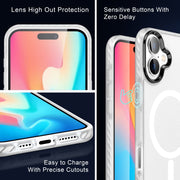 For iPhone 16 Plus Frosted Skin Feel MagSafe Transparent Phone Case(White)