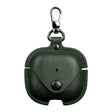For AirPods 4 Business Leather Earphone Protective Case with Hook(Green) - For AirPods 4 by PMC Jewellery | Online Shopping South Africa | PMC Jewellery | Buy Now Pay Later Mobicred