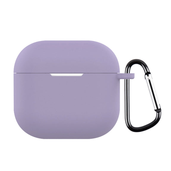 For AirPods 4 Silicone Earphone Protective Case with Hook(Lavender)