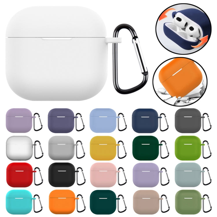 For AirPods 4 Silicone Earphone Protective Case with Hook(Red)