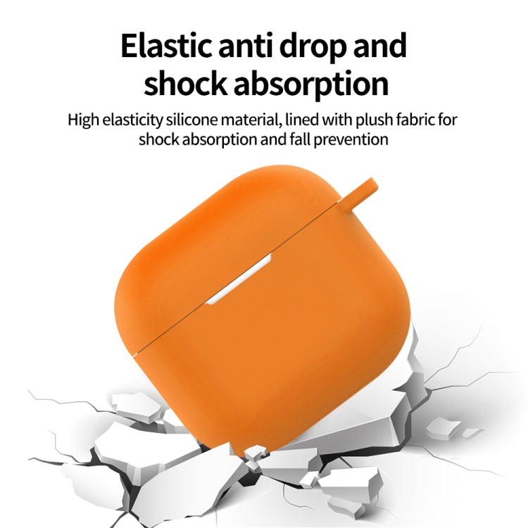 For AirPods 4 Silicone Earphone Protective Case with Hook(Red)