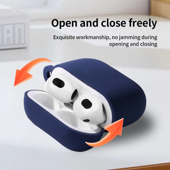 For AirPods 4 Silicone Earphone Protective Case with Hook(Red)