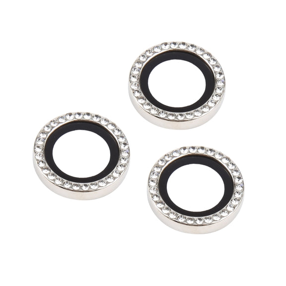 For iPhone 16 Pro / 16 Pro Max 9H Point Drill Camera Lens Protector Ring(Silver)