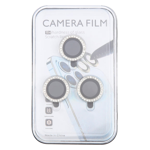 For iPhone 16 Pro / 16 Pro Max 9H Point Drill Camera Lens Protector Ring(Silver)