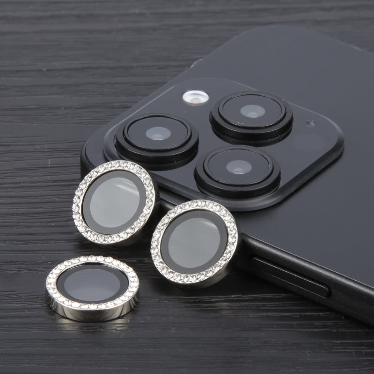 For iPhone 16 Pro / 16 Pro Max 9H Point Drill Camera Lens Protector Ring(Silver)
