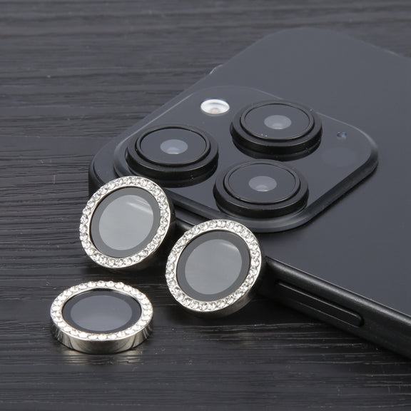 For iPhone 16 Pro / 16 Pro Max 9H Point Drill Camera Lens Protector Ring(Silver)
