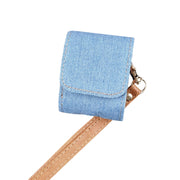 For AirPods 1 / 2 Cowboy Fabric Texture PU Headset Protective Bag(Light Blue)