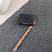 For AirPods Pro Cowboy Fabric Texture PU Headset Protective Bag(Black)