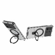 For Redmi K70 5G Grating Holder Shockproof Phone Case(Transparent)