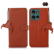 For Motorola Edge 50 Genuine Leather Litchi Texture RFID Leather Phone Case(Coffee) - Motorola Cases by PMC TechLife | Online Shopping South Africa | PMC TechLife | Buy Now Pay Later Mobicred