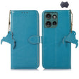 For Motorola Edge 50 Neo Genuine Leather Litchi Texture RFID Leather Phone Case(Blue) - Motorola Cases by PMC TechLife | Online Shopping South Africa | PMC TechLife | Buy Now Pay Later Mobicred