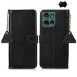 For Motorola Edge 50 Neo Genuine Leather Litchi Texture RFID Leather Phone Case(Black) - Motorola Cases by PMC TechLife | Online Shopping South Africa | PMC TechLife | Buy Now Pay Later Mobicred