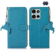 For Motorola Moto G75 5G Genuine Leather Litchi Texture RFID Leather Phone Case(Blue) - Motorola Cases by PMC TechLife | Online Shopping South Africa | PMC TechLife | Buy Now Pay Later Mobicred