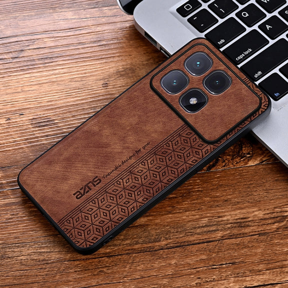 For Redmi K70 Ultra AZNS 3D Embossed Skin Feel Phone Case(Brown)