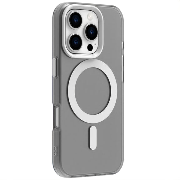 For iPhone 16 Pro Candy Magsafe PC Hybrid TPU Phone Case(White)