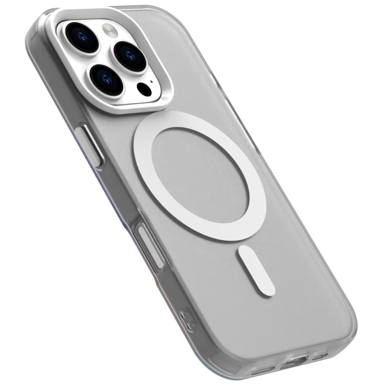 For iPhone 16 Pro Candy Magsafe PC Hybrid TPU Phone Case(White)