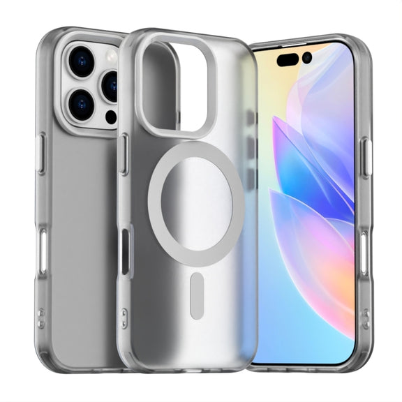 For iPhone 16 Pro Candy Magsafe PC Hybrid TPU Phone Case(White)