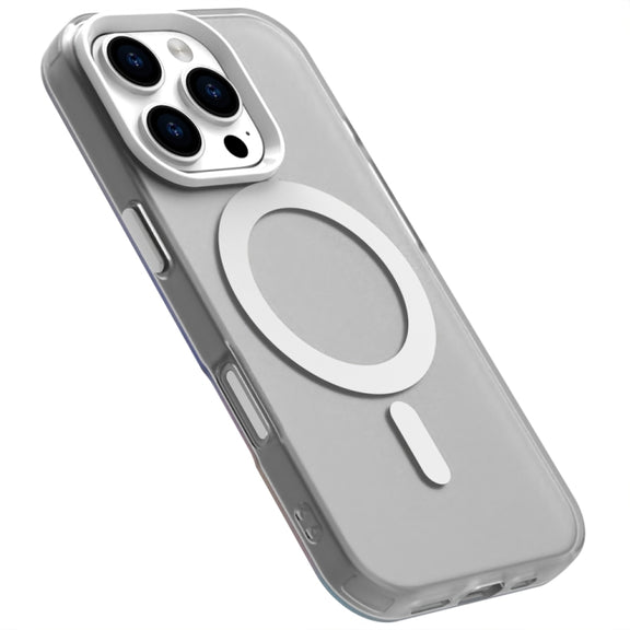 For iPhone 16 Pro Candy Magsafe PC Hybrid TPU Phone Case(White)