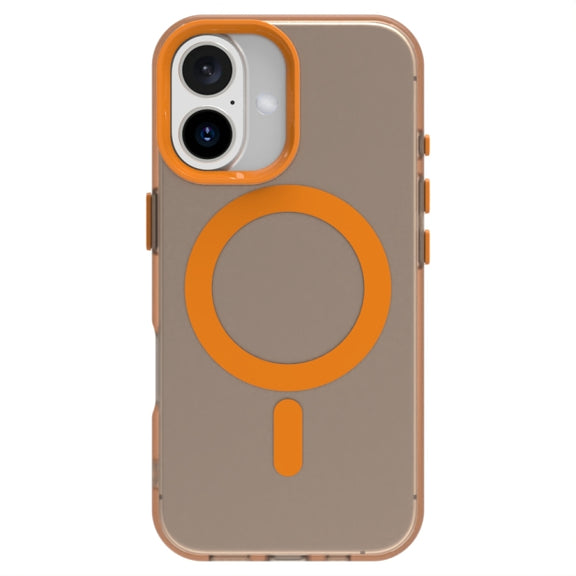 For iPhone 16 Plus Candy Magsafe PC Hybrid TPU Phone Case(Orange)