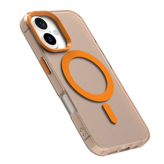 For iPhone 16 Plus Candy Magsafe PC Hybrid TPU Phone Case(Orange)