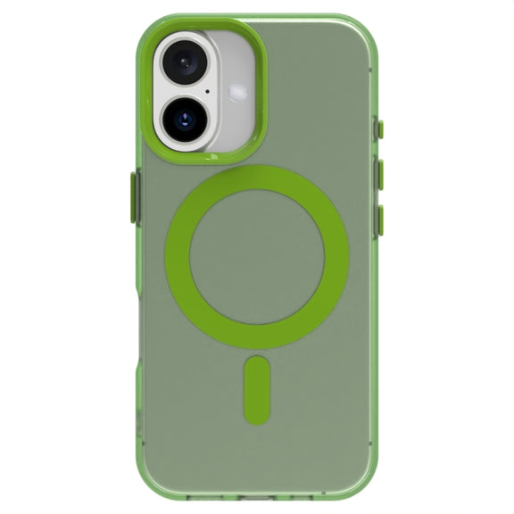 For iPhone 16 Plus Candy Magsafe PC Hybrid TPU Phone Case(Green)