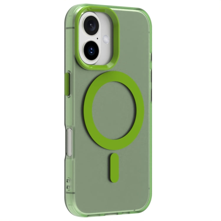 For iPhone 16 Plus Candy Magsafe PC Hybrid TPU Phone Case(Green)