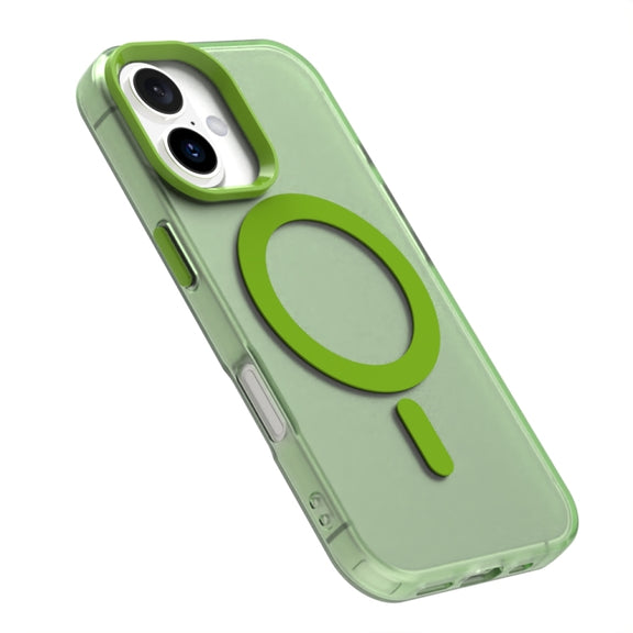 For iPhone 16 Plus Candy Magsafe PC Hybrid TPU Phone Case(Green)
