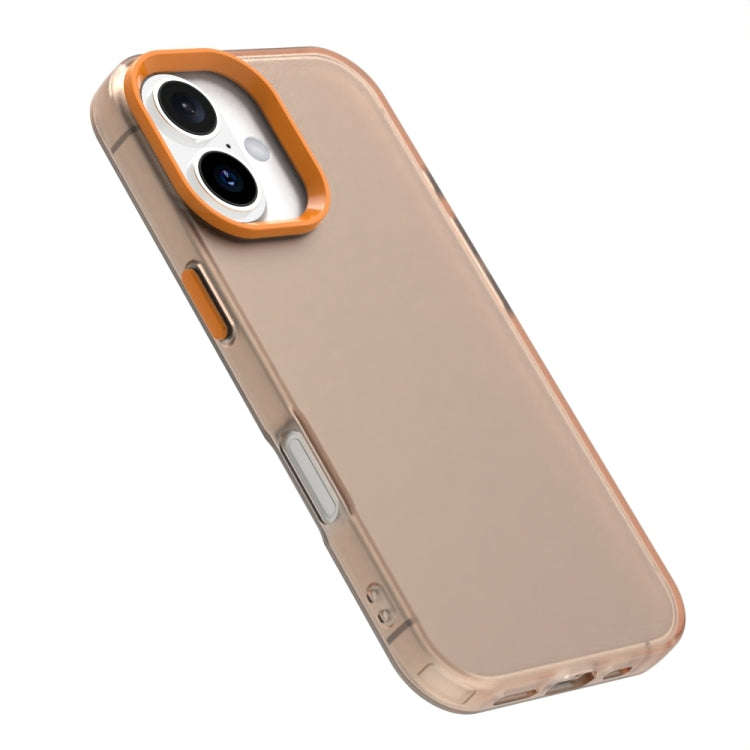 For iPhone 16 Plus Candy PC Hybrid TPU Shockproof Phone Case(Orange)