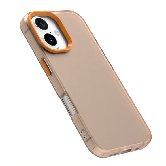 For iPhone 16 Plus Candy PC Hybrid TPU Shockproof Phone Case(Orange)