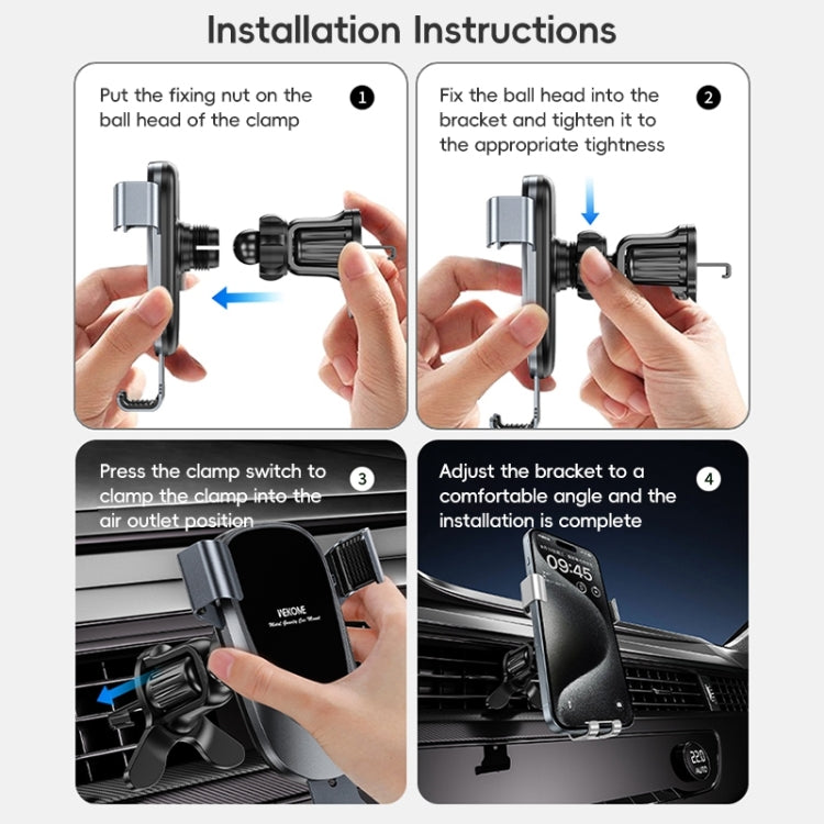 WEKOME WA-S58 K-Captain Metal Car Air Outlet Gravity Holder(Tarnish)