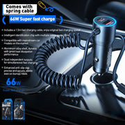 WEKOME WP-C51 Pop Digital Series 66W USB, USB-C / Type-C Car Charger with Charging Cable(Black)