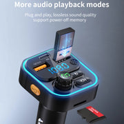 WEKOME WP-C52 Pop Digital Series MP3 Wireless Fast Charging Car Charger(Black)