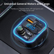 WEKOME WP-C52 Pop Digital Series MP3 Wireless Fast Charging Car Charger(Black)