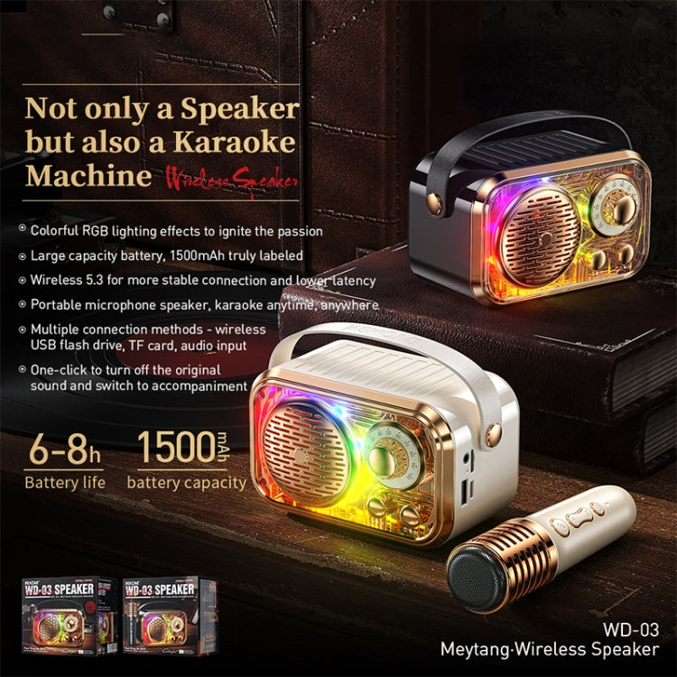 WEKOME WD-03 Meytang Karaoke Wireless Bluetooth Speaker(White)