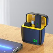 SX5 1 TX + 1 RX Lavalier Wireless Microphone with Digital Display Charging Box, Specification:8 Pin(Yellow)