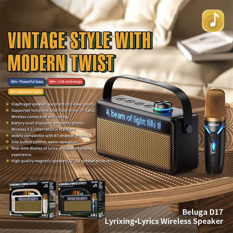 WEKOME Beluga 17 Lyrixing Lyrics Display Wireless Bluetooth Speaker(Black)