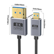 30cm Coaxial Micro HDMI to HDMI 8K UHD 48Gbps Video Connection Cable, Style:Straight Head