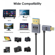 60cm Coaxial Micro HDMI to HDMI 8K UHD 48Gbps Video Connection Cable, Style:Right Elbow