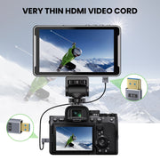 60cm Coaxial Micro HDMI to HDMI 8K UHD 48Gbps Video Connection Cable, Style:Right Elbow