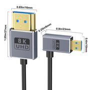 1.2m Coaxial Micro HDMI to HDMI 8K UHD 48Gbps Video Connection Cable, Style:Right Elbow