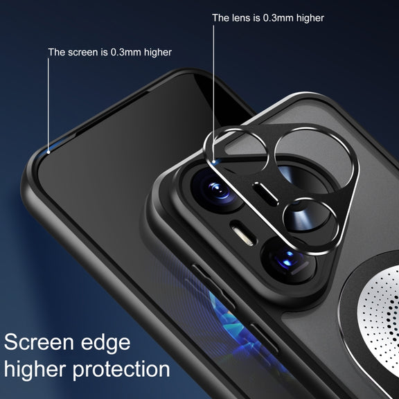For Huawei Pura 70 Heat Dissipation Aromatherapy MagSafe Holder Phone Case(Silver)