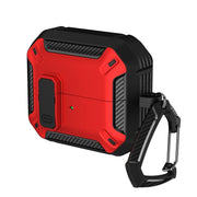 For Samsung Galaxy Buds 3 / 3 Pro Dual-color Earphone Protective Case with Switch & Hook(Black Red)