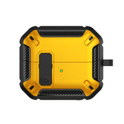 For Samsung Galaxy Buds 3 / 3 Pro Dual-color Earphone Protective Case with Switch & Hook(Black Yellow)